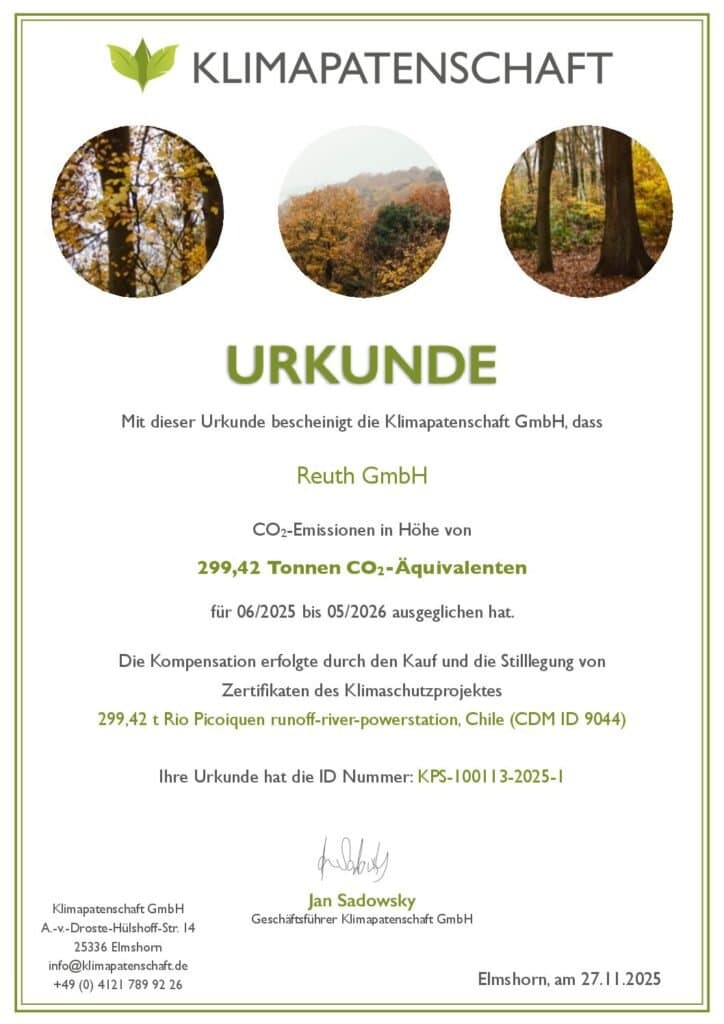 CO2-Urkunde Reuth GmbH